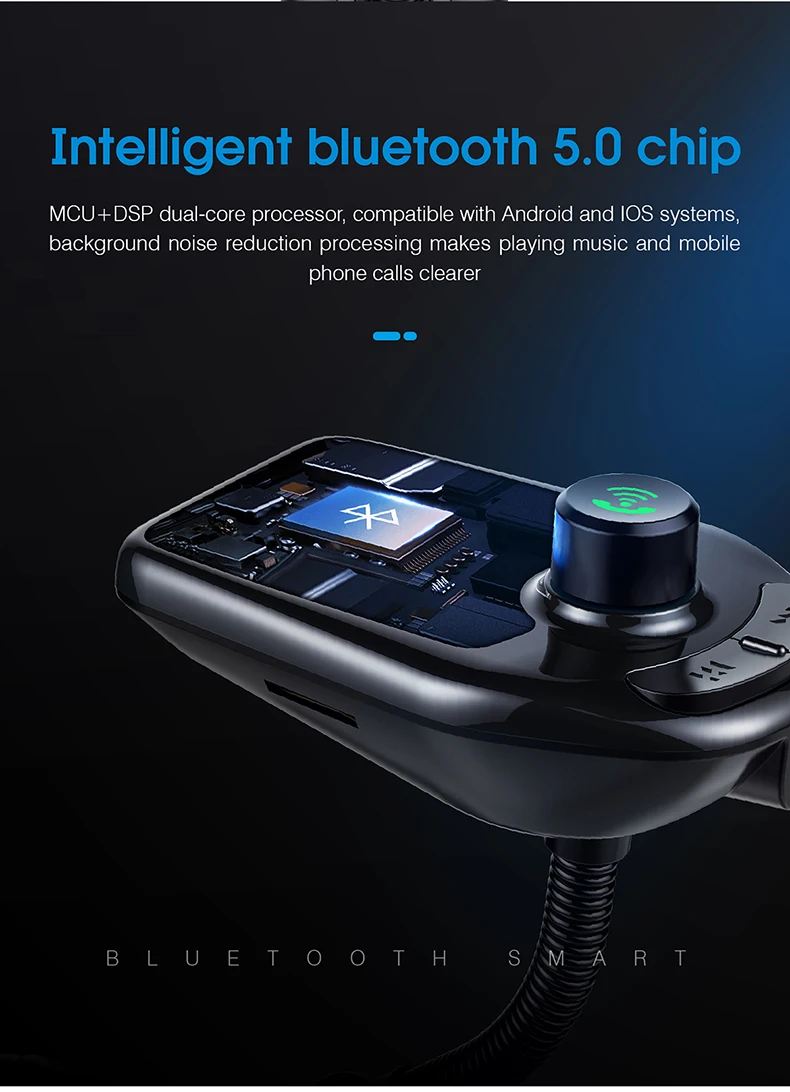 Cafele QC3.0 автомобильное зарядное устройство для телефона Bluetooth беспроводной MP3-плеер светодиодный USB зарядное устройство fm-передатчик MP3-плеер Handsfree автомобильные аксессуары