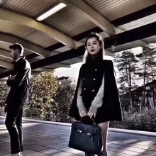 Модный роскошный брендовый зимний шерстяной женский плащ для девочек