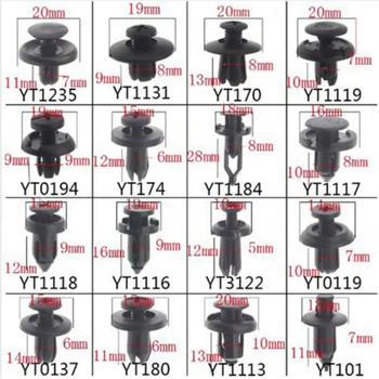 

16 Kinds Rivets Assortment Black Fasteners Clips With Removal Plier Set Car