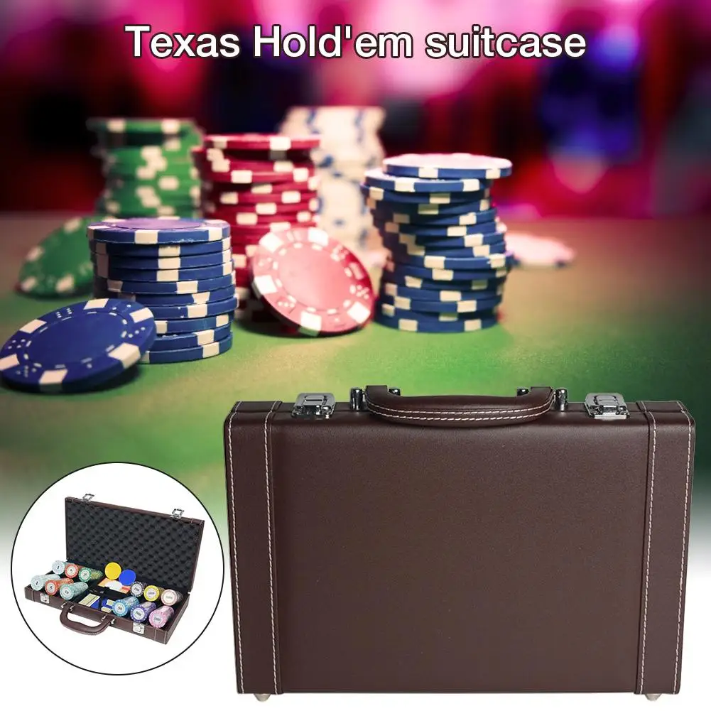 Чехол с чипом покера PU портативный чехол с фишками для игр Texas Hold 'Em вечерние настольные игры развлечения