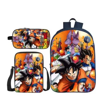 

Dragon Ball Super Broly Backpack Pencil Case School Bags for Teenager Boys Girls Backpack 3Pcs/Sets Kids Travel Rucksack