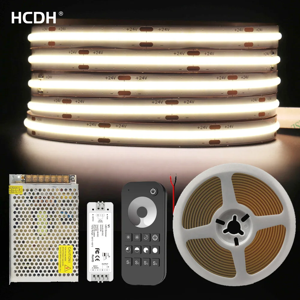 Set COB LED Strip Kit Super Bright Light Bar Home Decor 10mm 480LED