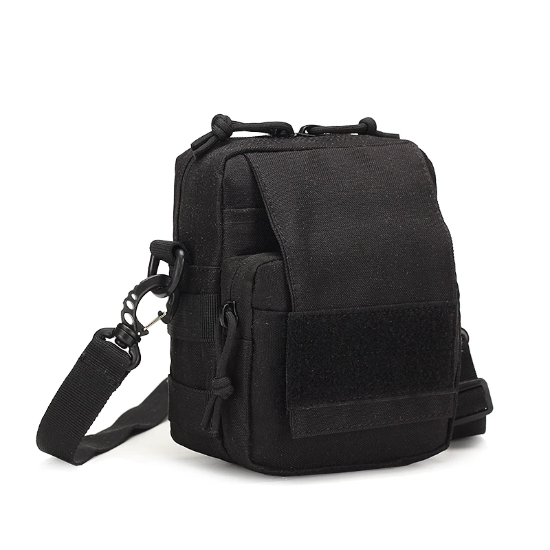 Black Color Tactical Shoulder Hiking Bag Men, Camping Travel Military Bag, Molle Croosbody Army Bag, Waterproof Climbing Waist Sport Bag - Color: Black Color