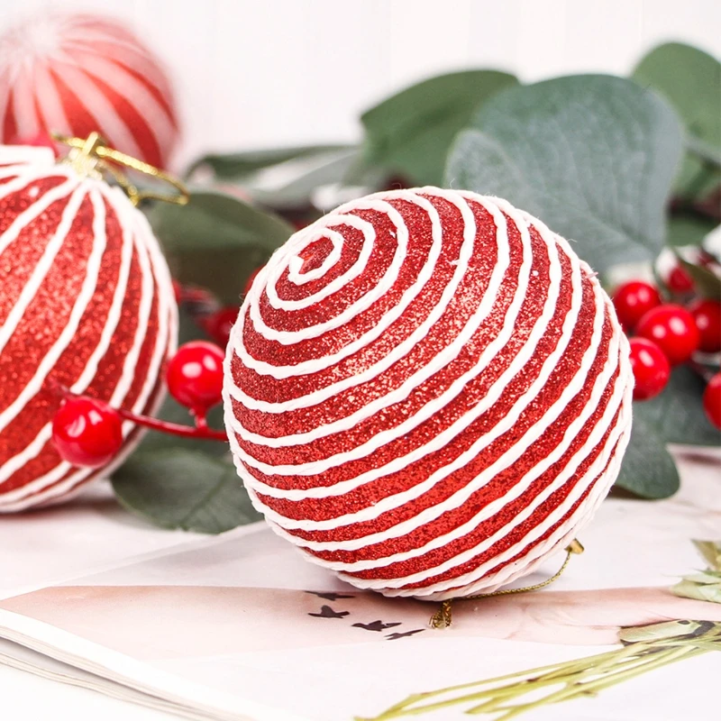 3 Pcs 8cm Christmas Balls Foam Balls Pendant Ornaments Holiday Party