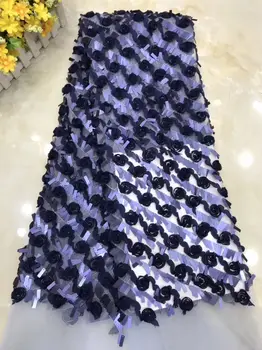 

Beautiful wedding/party mesh lace fabric African net material with flower for evening dress PAN199(5yards/lot)