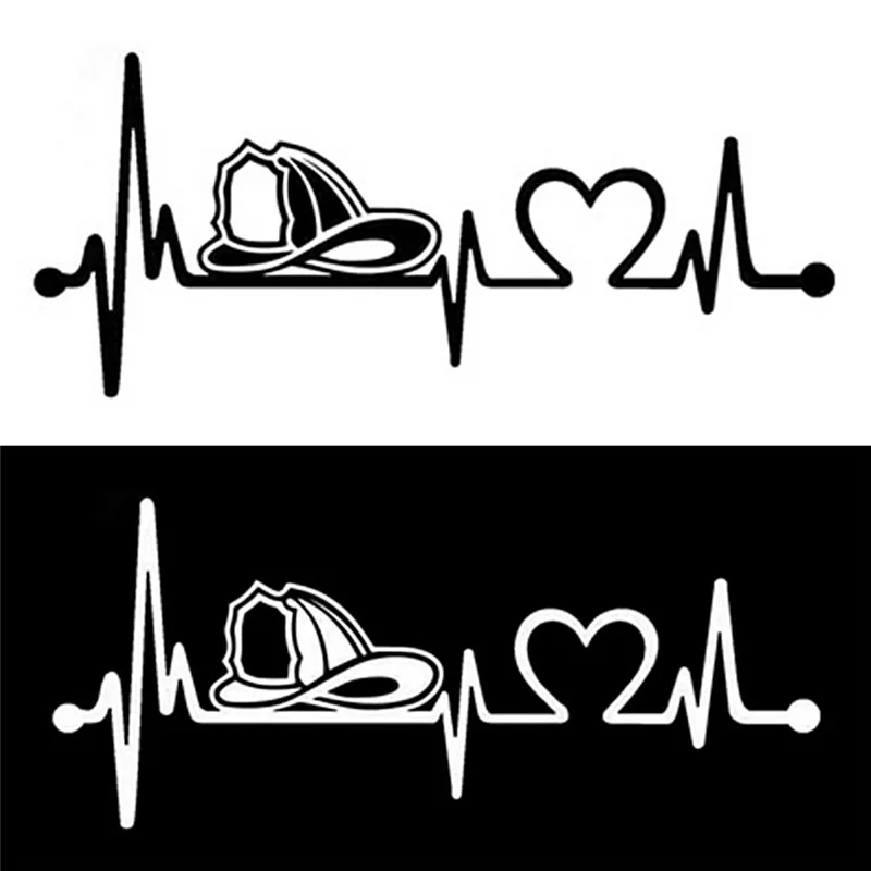 

190MM*82MM Fireman Heartbeat Lifeline Car Sticker Vinyl Car Sticker Decoration NEW ARRIVAL