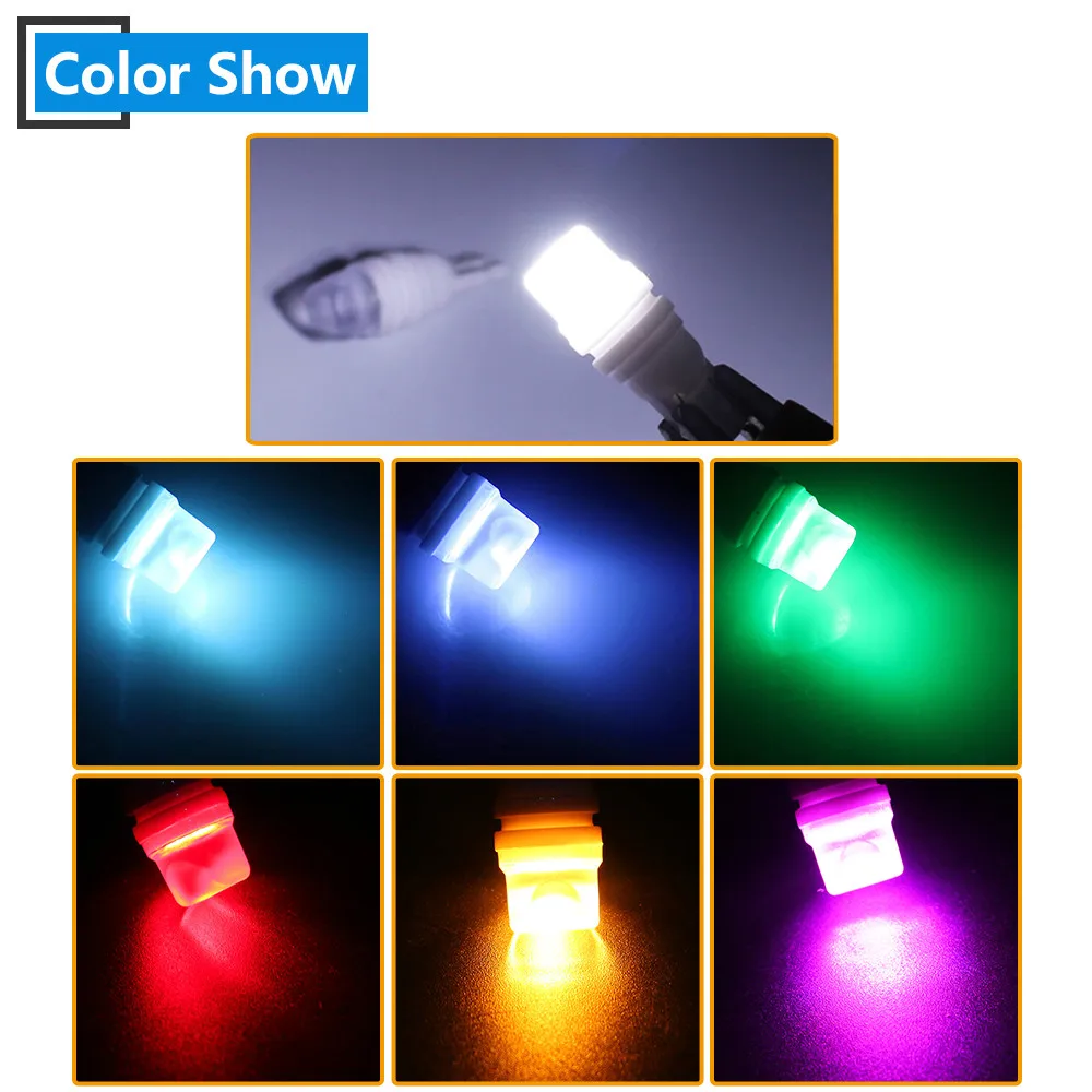 100X W5W теплопрочный T10 3 SMD 2835 194 светодиодный Керамический автомобильный клинообразный боковой светильник для номерного знака, белый, синий, красный, янтарный