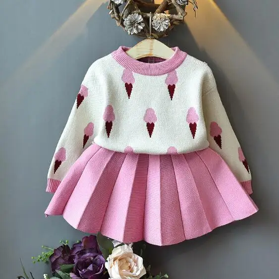 cream pink MERI AMMI/детский комплект одежды из 2 предметов для девочек, весенне-осенняя одежда, кардиган в клетку+ низ для От 3 до 8 лет девочек J761 - Цвет: cream pink