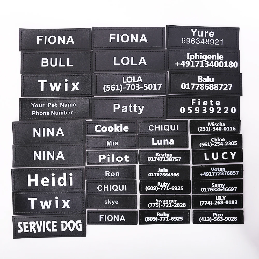 Personalized Pet Harness Collar Vest Dog's Name Labe Customized Dog