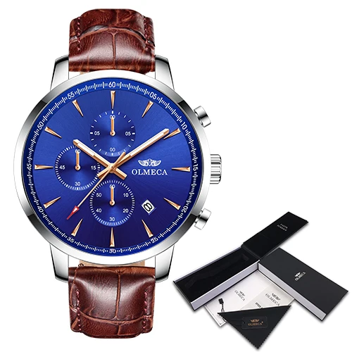 Blue Dial For Men OLMECA мужские часы Топ бренд Роскошные спортивные военные водонепроницаемые часы наручные часы оздоровительный Германий каменные часы для мужчин и женщин - Цвет: Blue Dial For Men