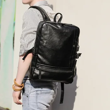 

Shoulder Bag Men's Laptop Bag Men's Backpack Outdoor Waterproof Leisure Bags PU Women Backpack