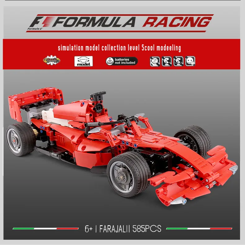 RC Technic DIY MOC 2,4 ГГц эксклюзивный Grand Prix Racer F1 формула гоночный автомобиль строительные блоки модели Кирпичи Классические детские игрушки подарок