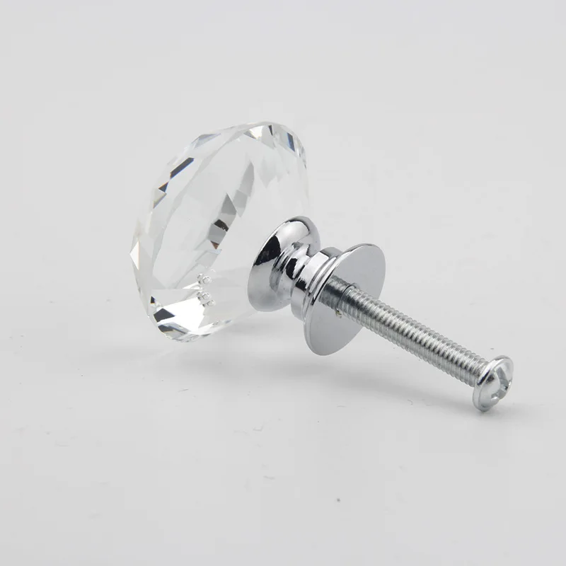 

30mm Diamond Shape Design Crystal Glass Knobs Cupboard Drawer Pull Kitchen Cabinet Door Wardrobe Handles Hardware