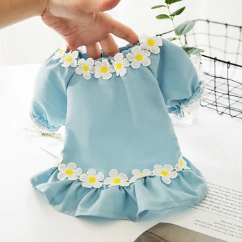 

Cute little flower dress dog clothes pet cat dog coat puppy Christmas Easter clothes Chihuahua bulldog puppy pet clothes