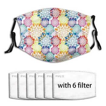 

Coloured Floral Pattern Windproof Breathable Anti-Pollution Unisex Cosplay Party Outdoor Cool Mouth Cover Mask