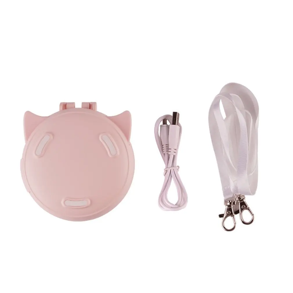 Ручной зеркальный вентилятор для макияжа, работающий 100 минут, мини портативный ручной вентилятор, работающий от USB аккумулятора, заряжающий воздушный охладитель для девочек на открытом воздухе, Прямая поставка