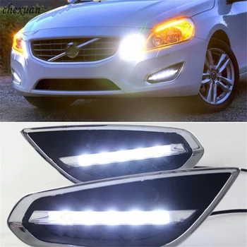 

CSCSNL 1 set For Volvo S60 2009 2010 2012 201 DRL Daytime Running lights daylight car LED with fog head lamp cover car-styling