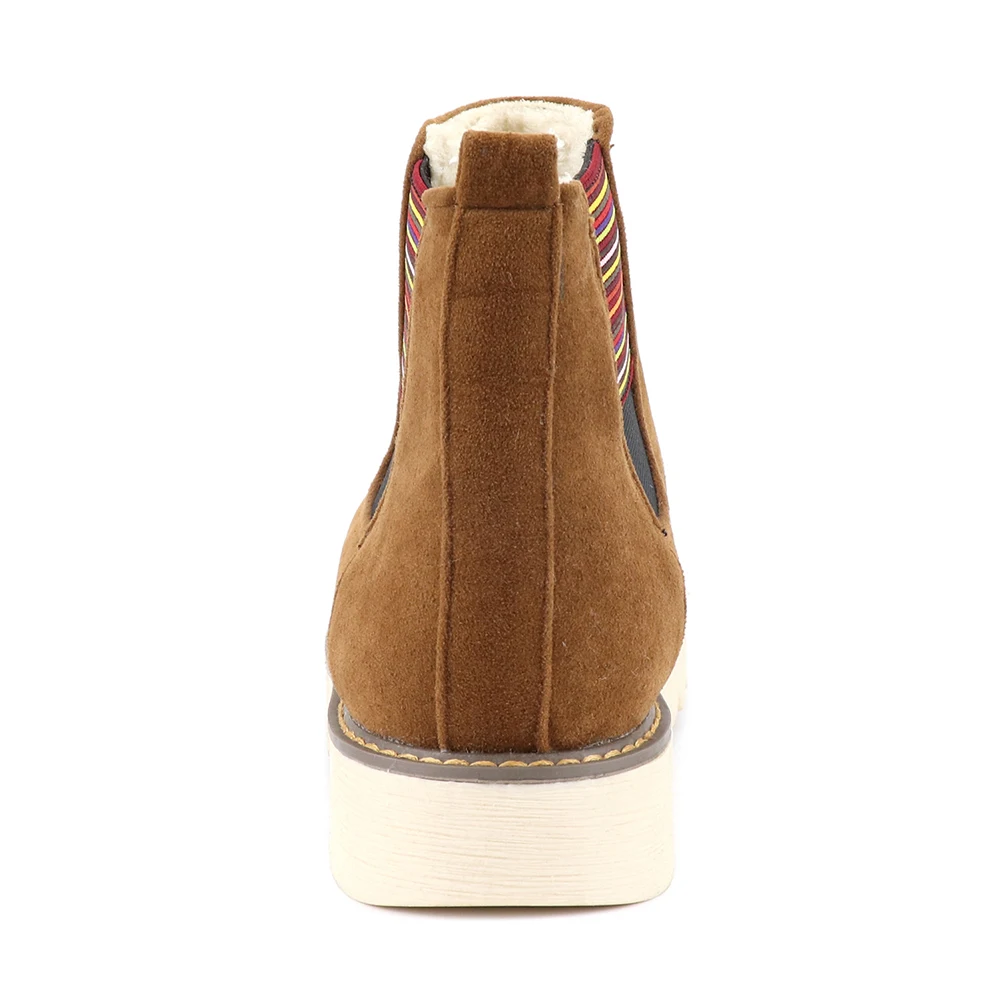 BONJOMARISA New 34-43 Winter Platform Ankle Snow Boots Women non-slip Warm Fur Booties Casual Low Heel Wedges Shoes Woman