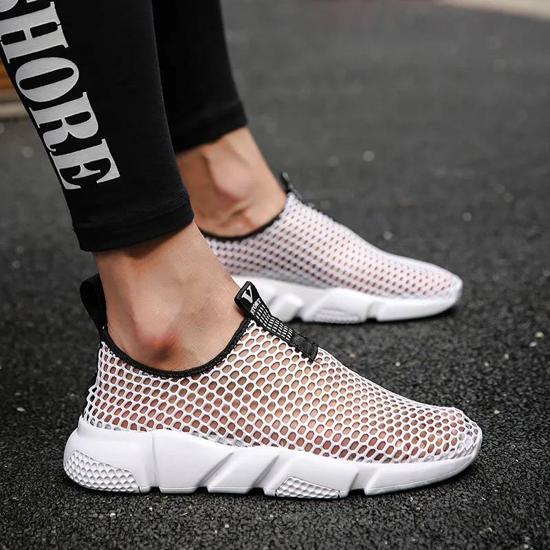 

Men's large mesh walking shoes sandals without lace mesh