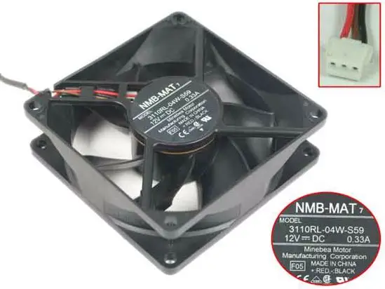 NMB-MAT 3110RL-04W-S59 F05 DC 12V 0.33A 80x80x25 мм Сервер вентилятор охлаждения