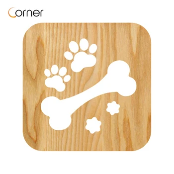 

Acecorner Creative 3D Wooden Night Light Dog Bones Paw LED USB Animal Lamp Novelty Kid Bedroom Decor Lampara Table Children Gift