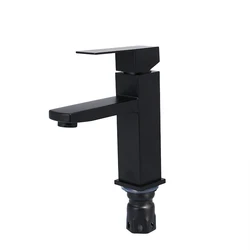 Single Handle Kitchen Bathroom Basin Faucet Black Baking Stainless Steel Brass Sink Mixer Tap Hot & Cold Home Sink Water Tap