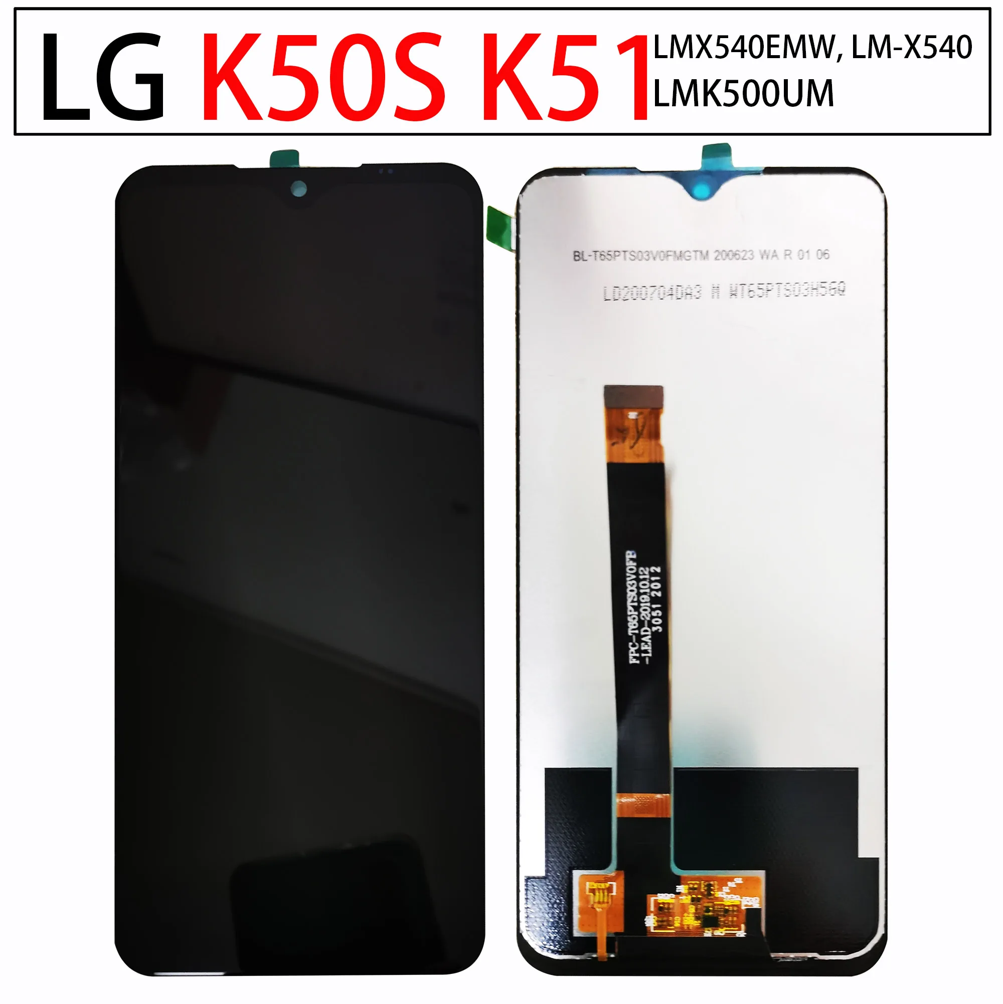 

6.5'' LCD For LG K50S K51 LMK500UM LM-X540 LCD Touch Screen Digitizer Assembly Replacement LMX540HM LCD Display For LG K51 lcd