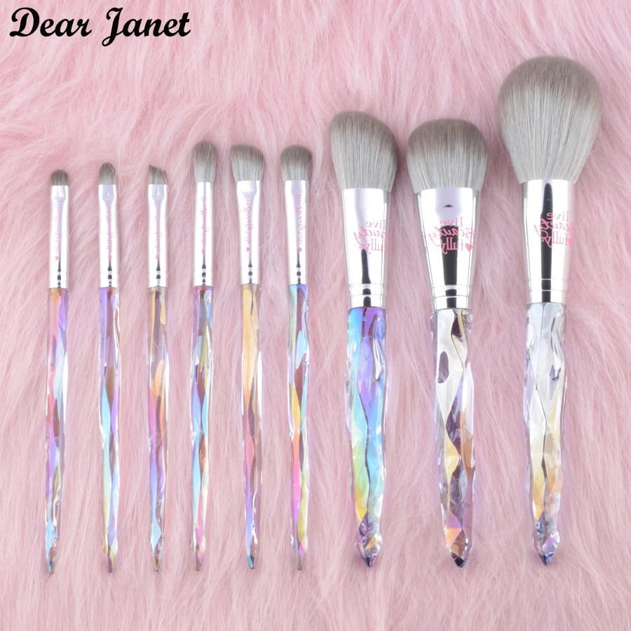 

9pcs/set Makeup brushes set Diamond crystal Powder sculpting foundation eye shadow contour concealer detail eyebrow plastic