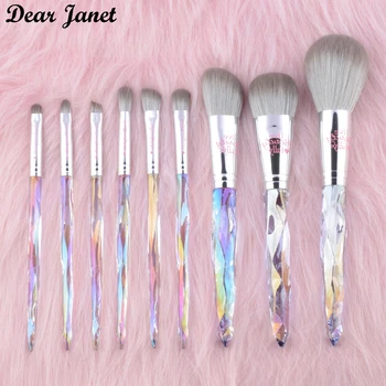 

9pcs/set Makeup brushes set Diamond crystal Powder sculpting foundation eye shadow contour concealer detail eyebrow plastic