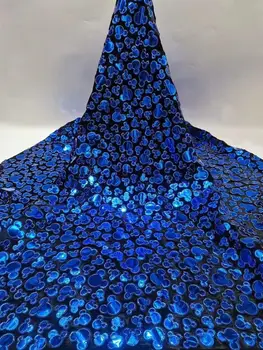 

African Velvet Lace Fabric High Quality 2020 Sequins French Lace Fabric Nigerian Lace Fabric For Wedding Dress 5 Yards