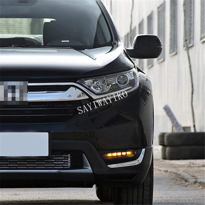 2 шт. для Honda CRV CR-V 12 В светодиодный DRL дневные ходовые огни с желтым сигналом поворота противотуманный светильник