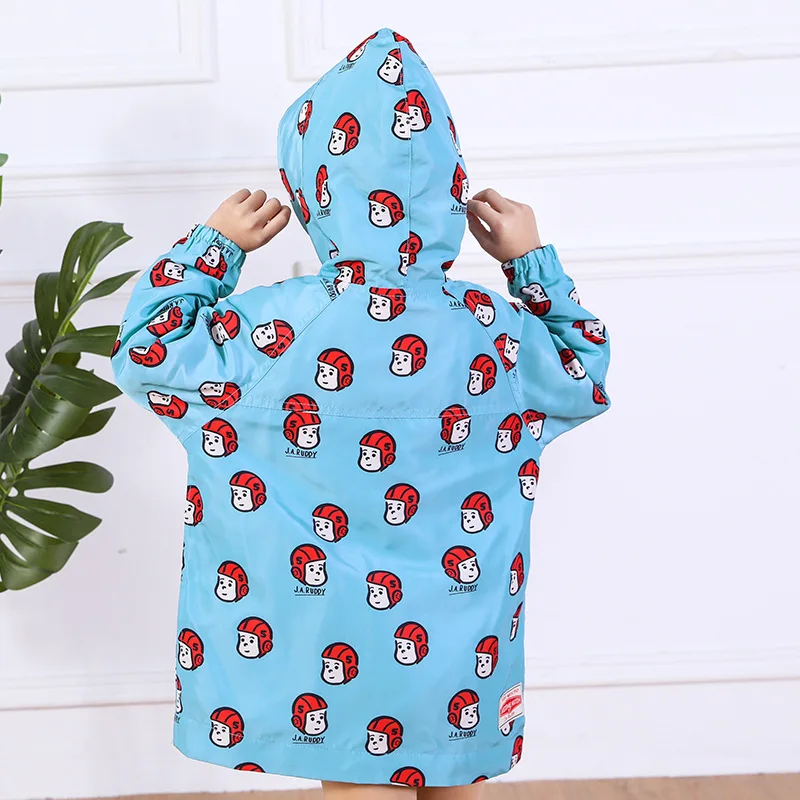 Hot Selling Cute Cartoon Men And Women Kids' Overcoat Trench Coat Double Layer Jacket Raincoat Jacket Spring And Autumn Hoodie