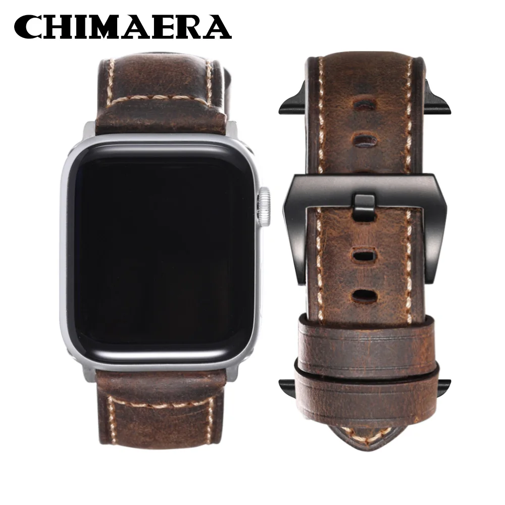 Ремешок для часов CHIMAERA винтажный кожаный спортивный браслет Iwatch серии 4 3 2 1