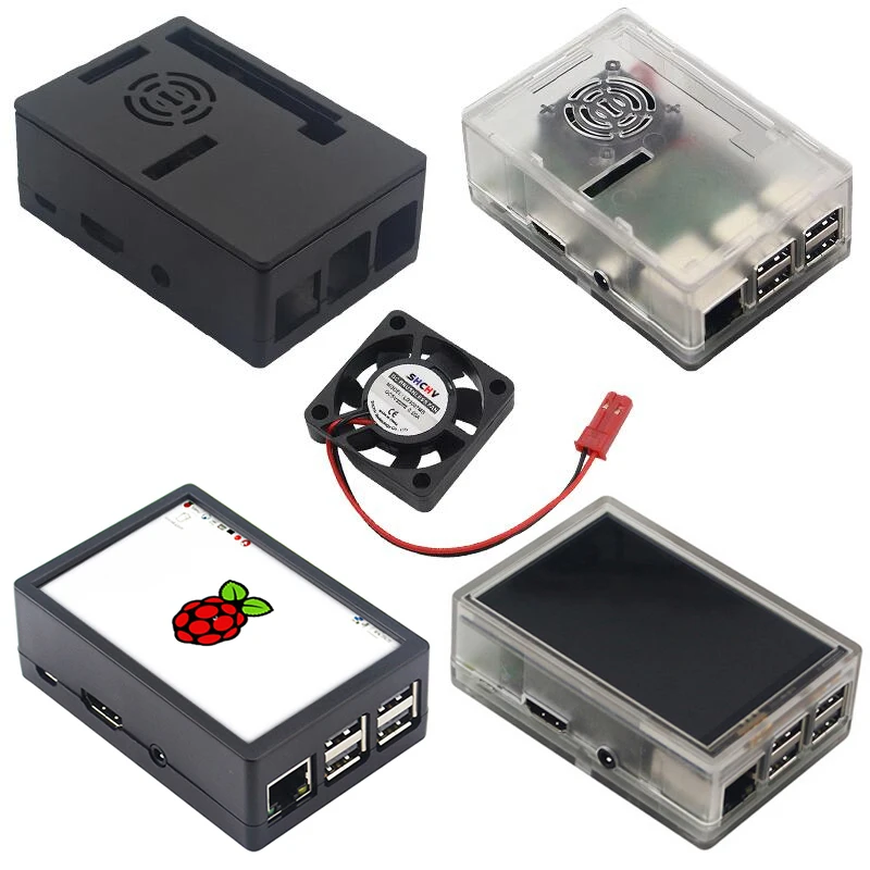 Чехол для Raspberry Pi 3 ABS с охлаждающим вентилятором или 5 дюймовым сенсорным экраном