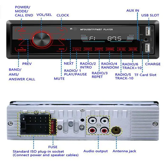 Автомобильный беспроводной Bluetooth fm-передатчик MP3 плеер MP3, WMA, WAV, FLAC USB зарядное устройство для USB2.0 с помощью кнопки телефона