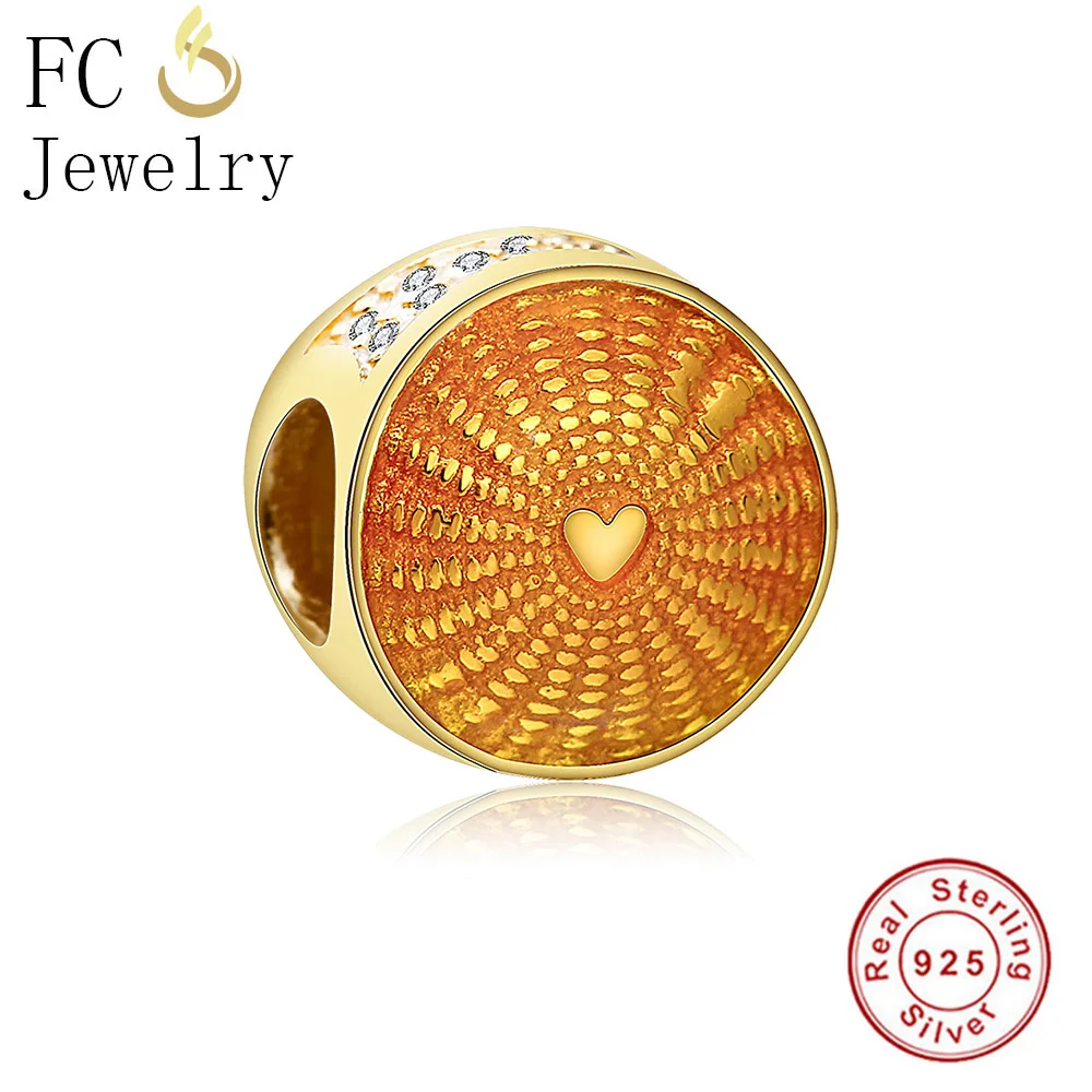 FC Jewelry Fit Original BrandCharms Bracelet 925 Silver European Gold Color Shine Rays Sunshine Beads Women Berloque DIY Gift | Украшения и