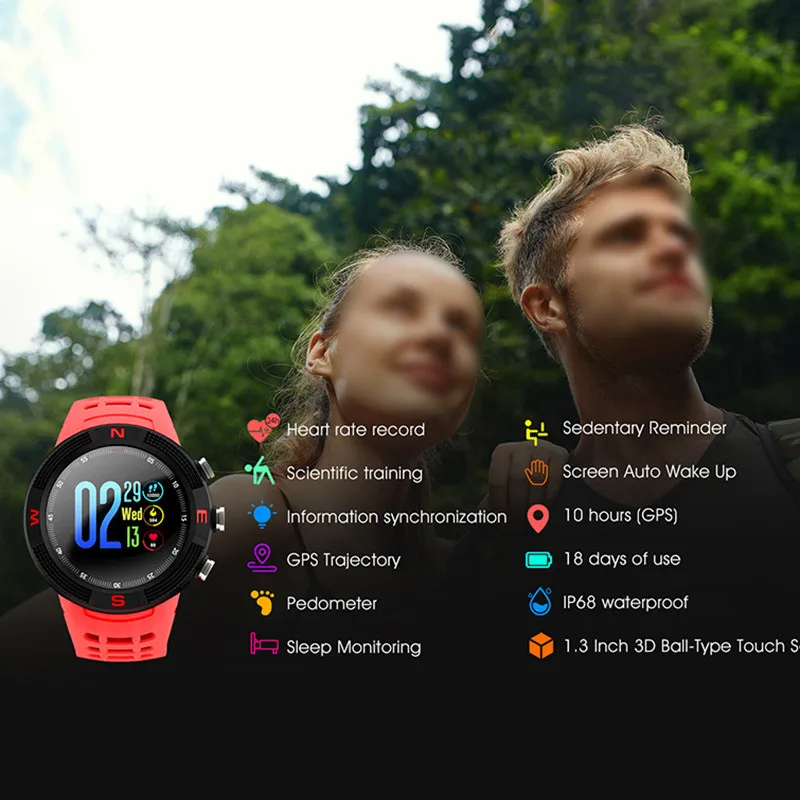 F18 умные часы Спортивные Bluetooth 4,2 IP68 Водонепроницаемые напоминания о звонках шагомер мониторинг сна gps умные часы