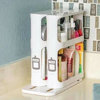 

Multi-Function Storage Rack Seasoning Spice Jar Rack Rotating Kitchen Organizer Home JDH88