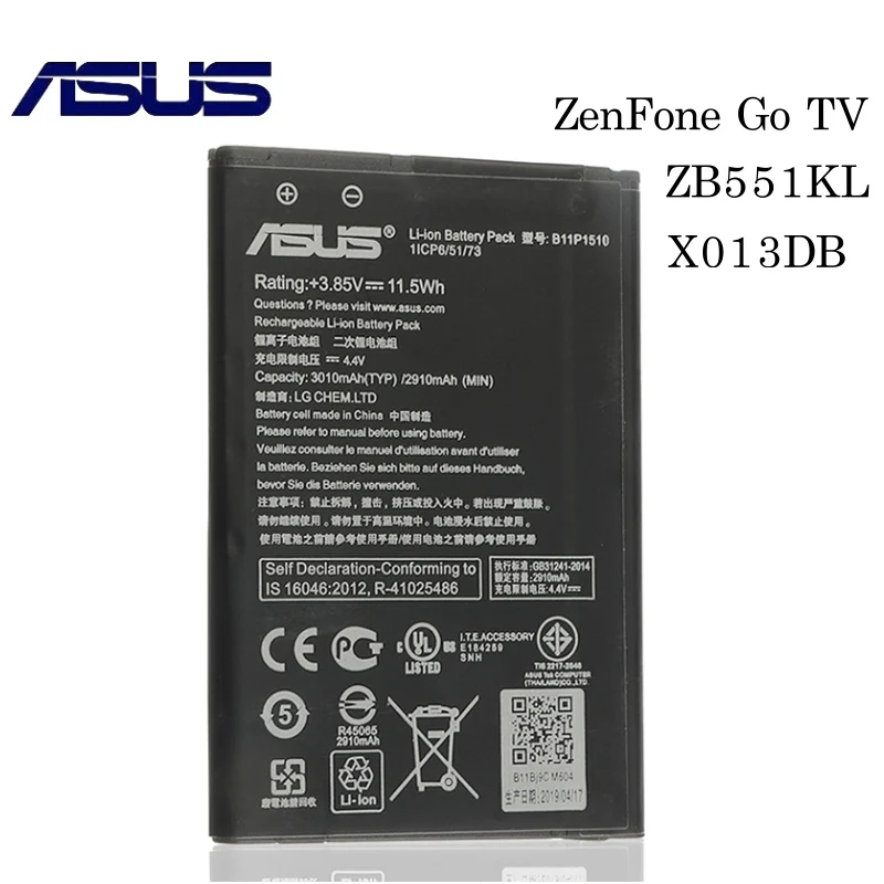Оригинальный аккумулятор для телефона ASUS B11P1510 ZB551KL ZenFone Go TV X013DB 3010 мАч