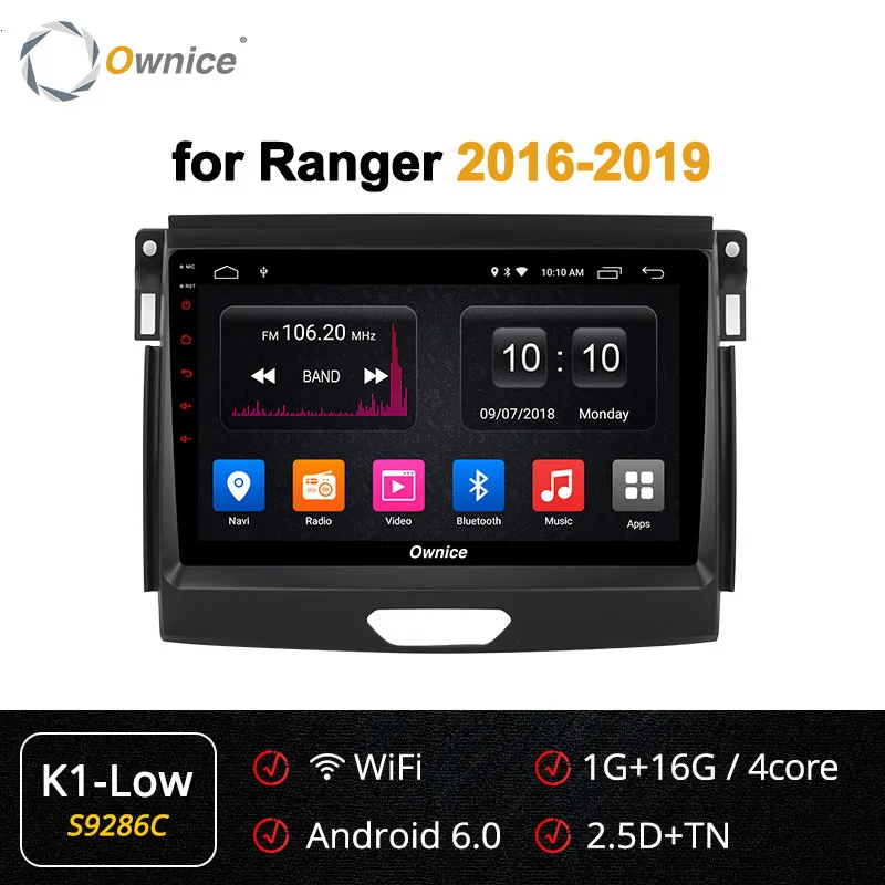 Ownice Android автомобильный радиоприемник " Mirrorlink Autoaudio для Ford Ranger Raptor Мультимедиа Dvd Авторадио - Цвет: S9286 K1-Low