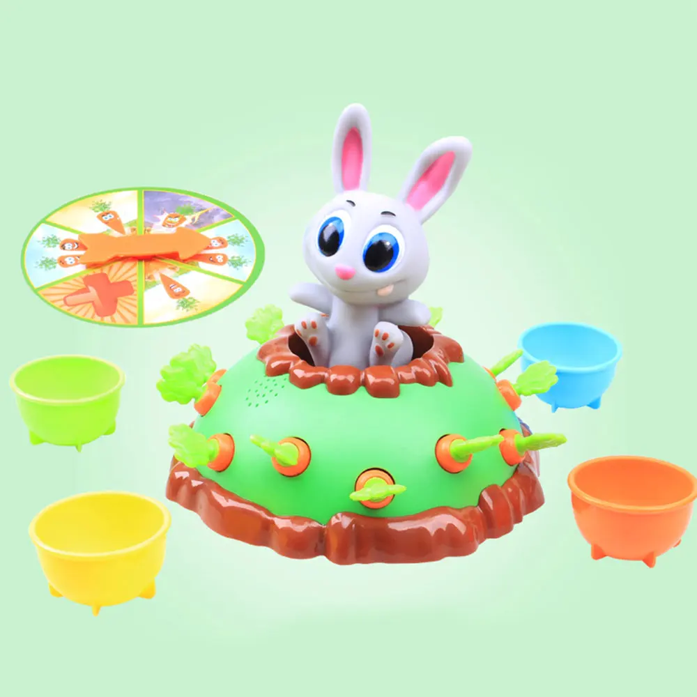 New Arrival Pull-Up Carrot Toy Bumper Rabbit Funny Toys Radish Interactive Game For Kids Educational Toy Dropshipping