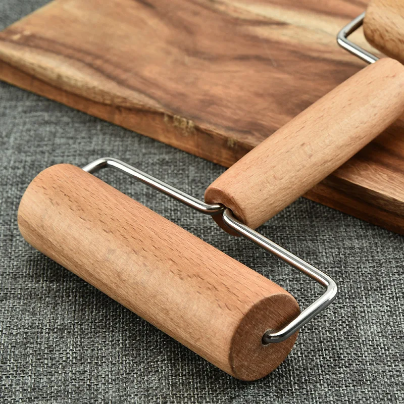 Рулонный штифт для выпечки палочка муки двухсторонний деревянный стержень