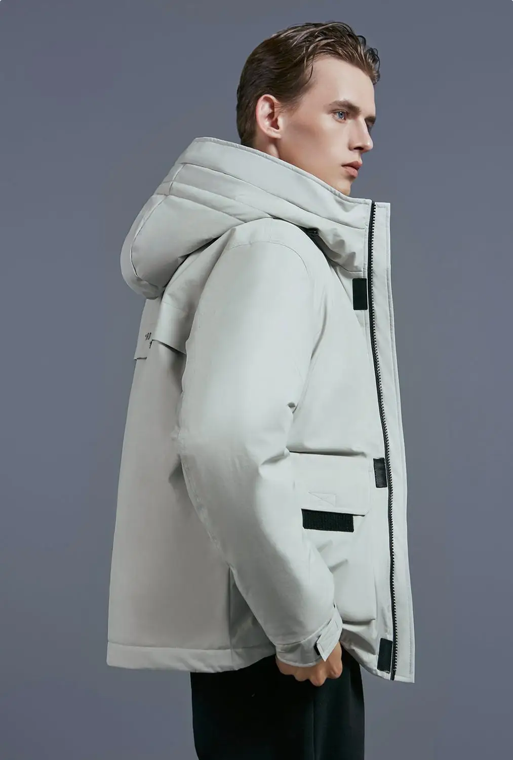 Xiaomi 90 man Winter Warm Hooded short Down jacket 90% duck down waterproof Outwear Loose coat