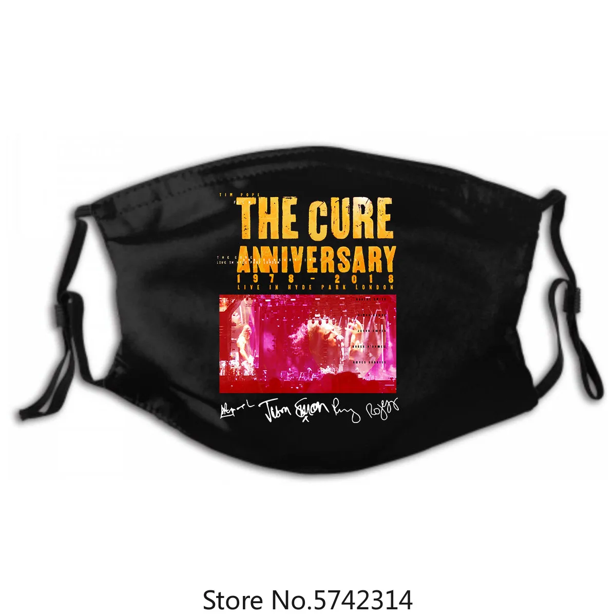 

The Cure Anniversary 1978 2019 Mask Rock Band Tour Men Black S 5Xl Washable Reusable Mask with PM2.5 Filters 5 Layers