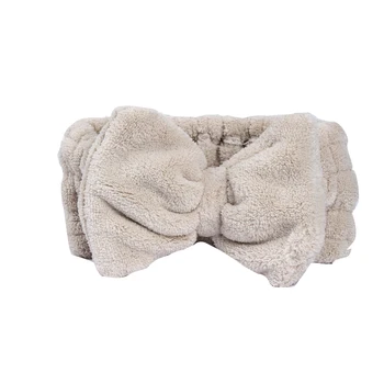 

Women Coral Fleece Elastic Gift Portable Bowknot Face Washing Fashion For Shower Make Up Headband Wide Side Party