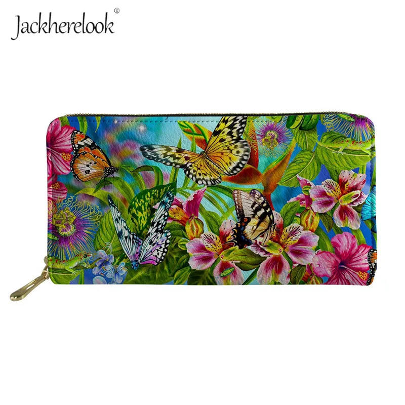 HMO056Z21 Jackherelook 3D мульти Цвет бабочка модный кошелек из искусственной кожи чехол-портмоне для леди платье с изображением цветов и бабочек монета сумка клатч сумка - Цвет: HMO056Z21