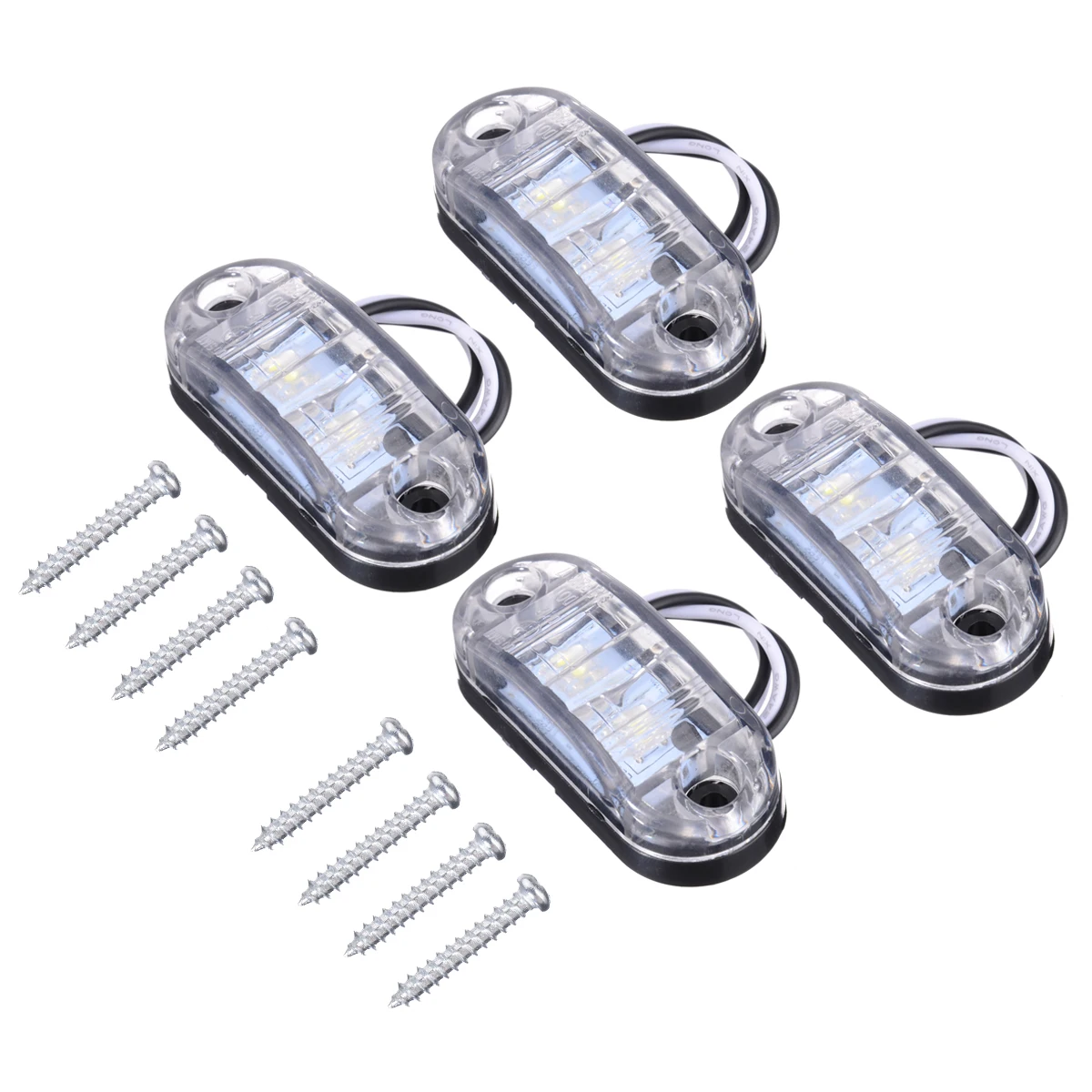 

4pcs/set 2LED 12V Car Trailer Truck Side Marker Lamp Indicator Light Waterproof Signal Side Marker Lights