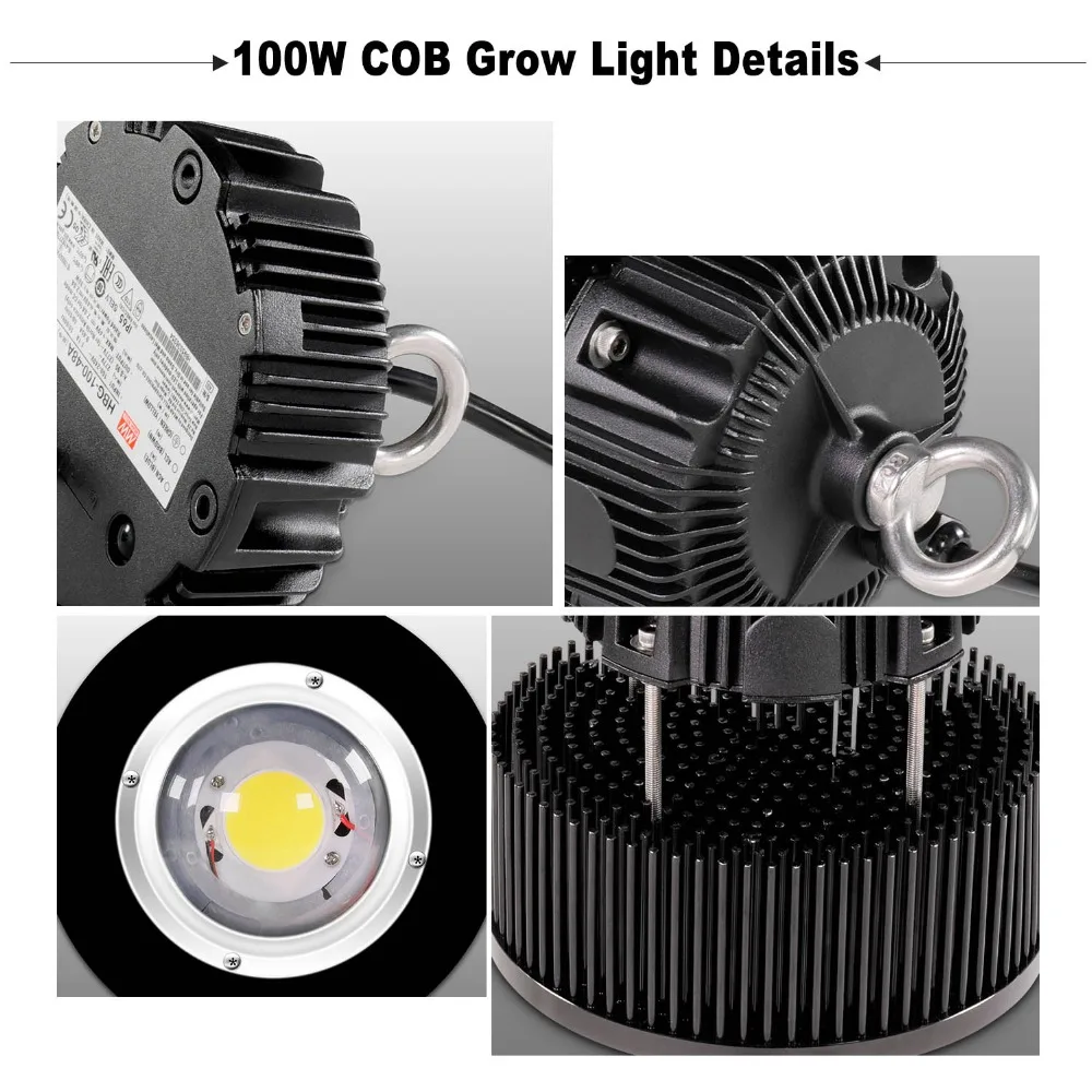 Phlizon 100 Вт cob full spectrum лампа растения освещение для цветлв отражатель завод светодиодные лампы Семена Овощи цветок лампа