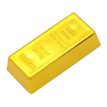Hot Fake Plastic 999.9 Gold Bar Bullion Prop Desk Table  Decoration