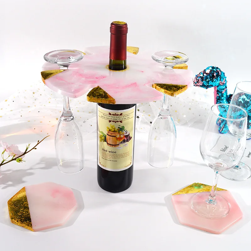 Round Wine Rack Mold Glass Holder DIY Crystal UV Resin Cup Pad Silicone For Shelf Tray Mould Decorativ | Украшения и аксессуары
